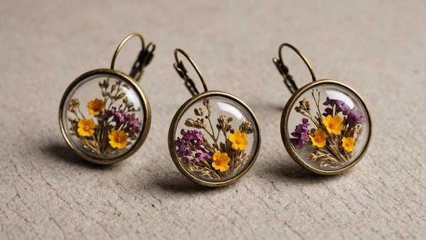 Boucles d'oreille fleur séchée : élégance artisanale et naturalité